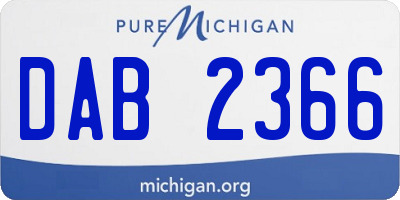 MI license plate DAB2366