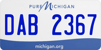 MI license plate DAB2367