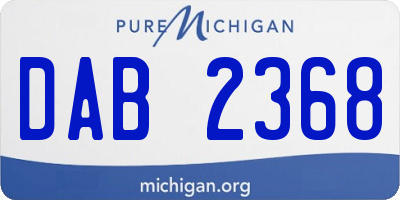 MI license plate DAB2368