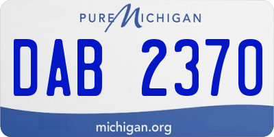 MI license plate DAB2370