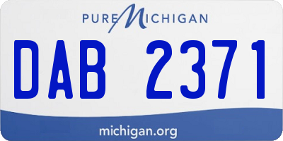 MI license plate DAB2371