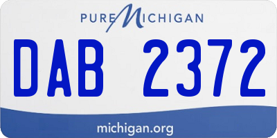 MI license plate DAB2372