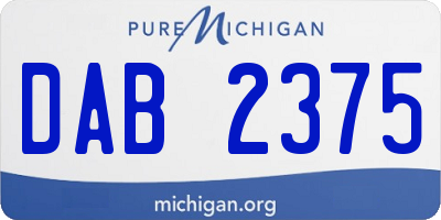 MI license plate DAB2375