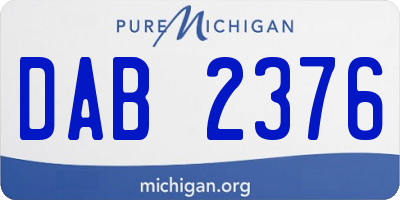 MI license plate DAB2376