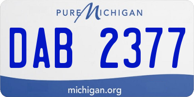 MI license plate DAB2377