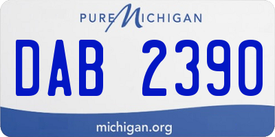 MI license plate DAB2390