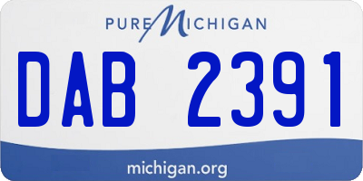 MI license plate DAB2391