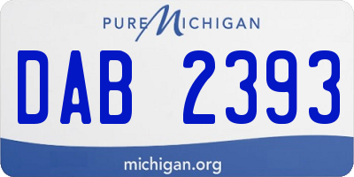 MI license plate DAB2393