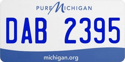 MI license plate DAB2395