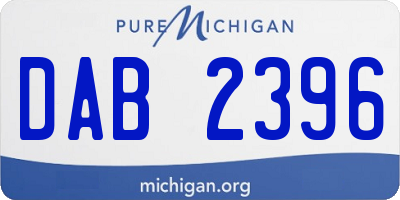 MI license plate DAB2396