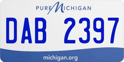 MI license plate DAB2397