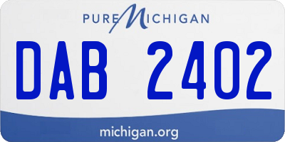 MI license plate DAB2402