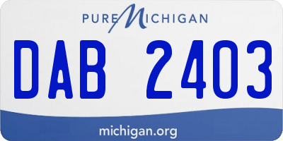 MI license plate DAB2403