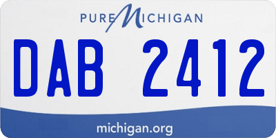 MI license plate DAB2412