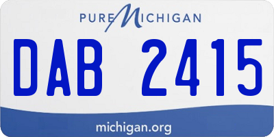 MI license plate DAB2415
