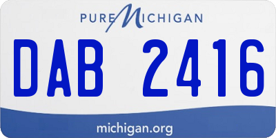 MI license plate DAB2416