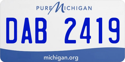 MI license plate DAB2419