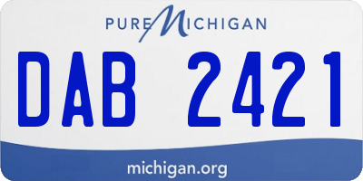 MI license plate DAB2421