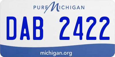 MI license plate DAB2422