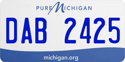 MI license plate DAB2425