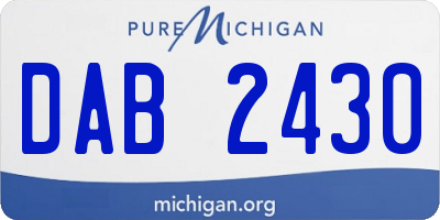 MI license plate DAB2430
