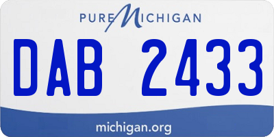 MI license plate DAB2433