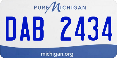 MI license plate DAB2434