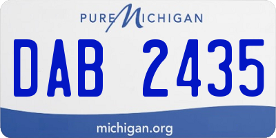 MI license plate DAB2435