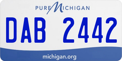 MI license plate DAB2442