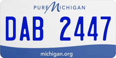 MI license plate DAB2447