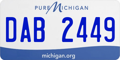 MI license plate DAB2449