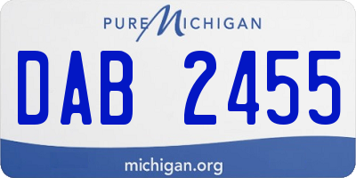 MI license plate DAB2455