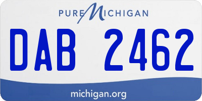 MI license plate DAB2462