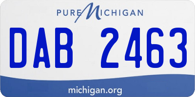 MI license plate DAB2463