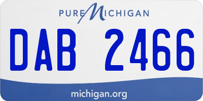 MI license plate DAB2466