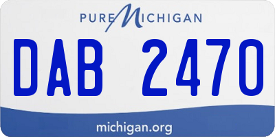 MI license plate DAB2470