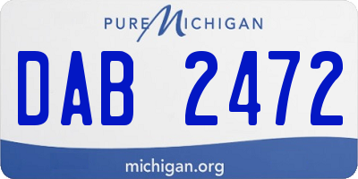 MI license plate DAB2472