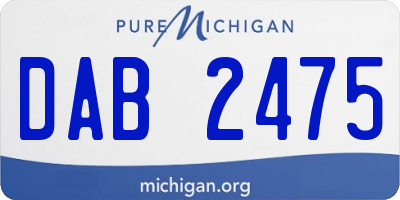 MI license plate DAB2475