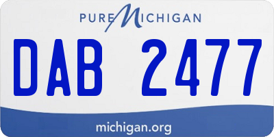 MI license plate DAB2477