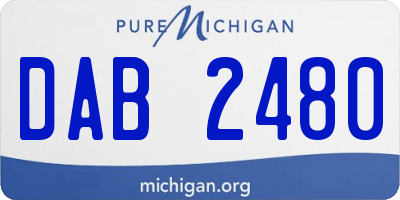 MI license plate DAB2480