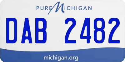 MI license plate DAB2482