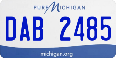 MI license plate DAB2485