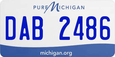 MI license plate DAB2486