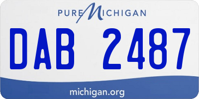 MI license plate DAB2487