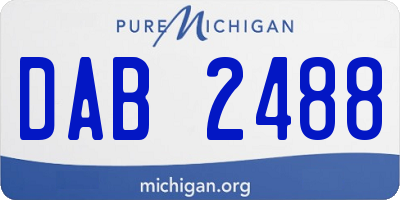 MI license plate DAB2488