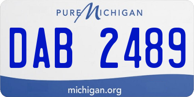 MI license plate DAB2489