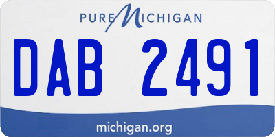 MI license plate DAB2491