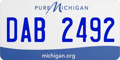 MI license plate DAB2492