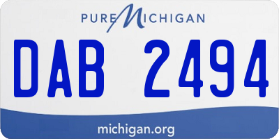 MI license plate DAB2494