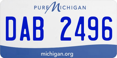 MI license plate DAB2496